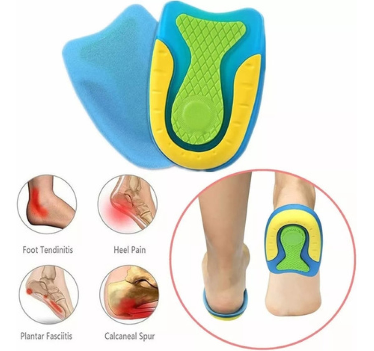 Par Talonera Espolón Calcáneo Gel Plantilla Ortopédicas talla L - Main Image