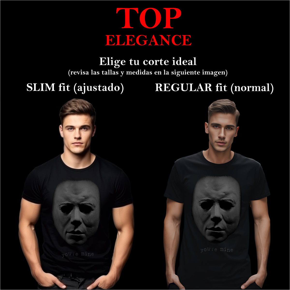 FINA playera Hombre Alta gama Reg y Slim fit Michael Myers Bar antro Halloween etc