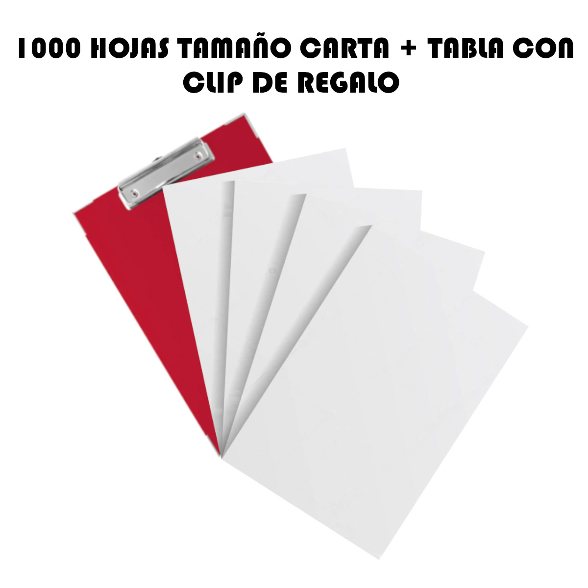 Hojas papel Carta 1000 hojas XEROX ECOLÓGICO Blanco con tabla clip.