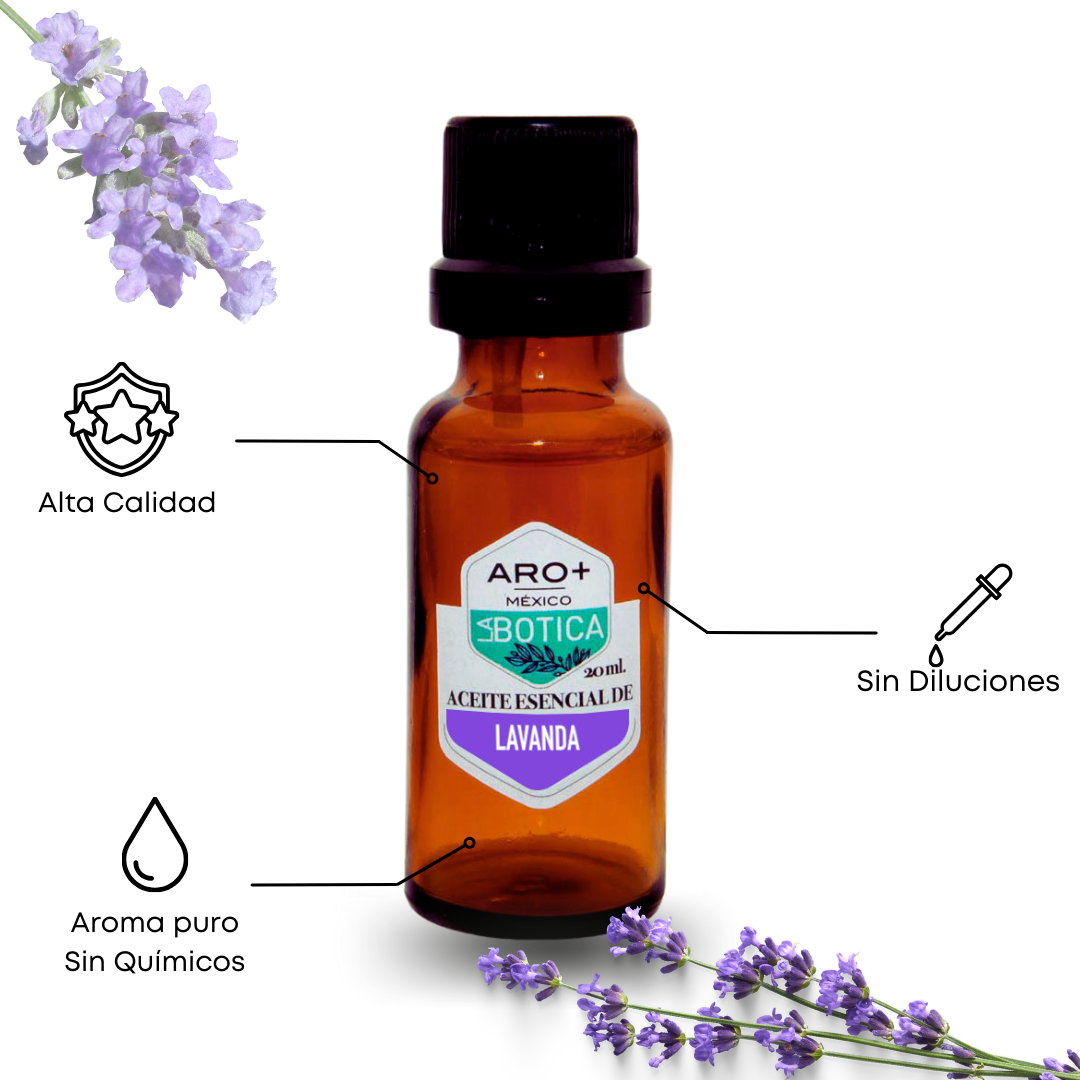 Aceite Esencial Lavanda 100% Puro, Uso Terapéutico, Aromaterapia.