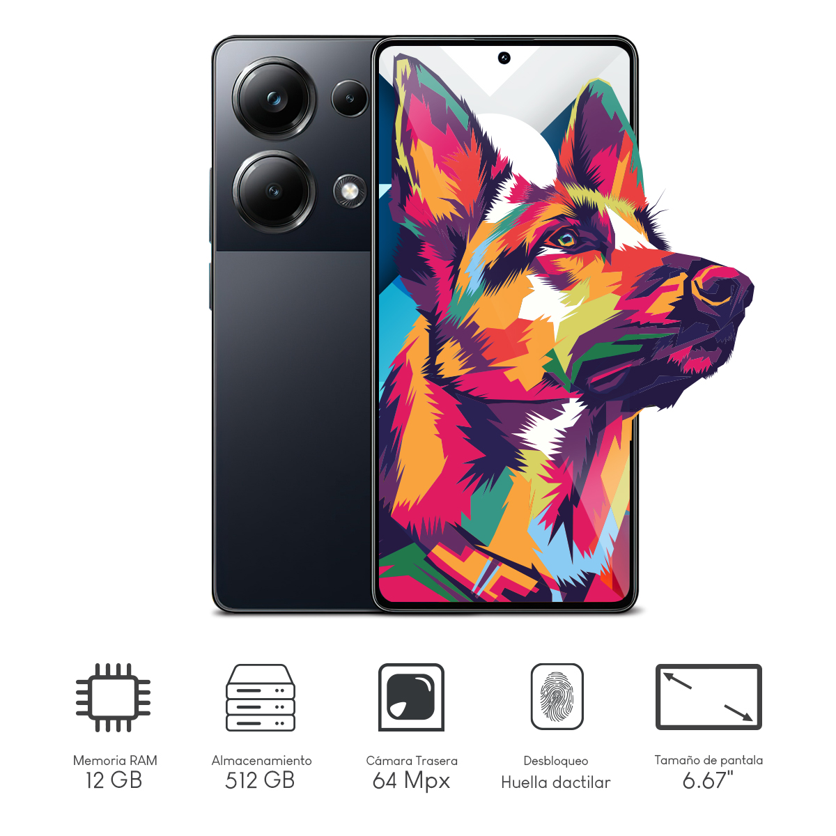 Celular Xiaomi Poco M6 Pro Helio 8GB 256GB 6.67Pulg Black.