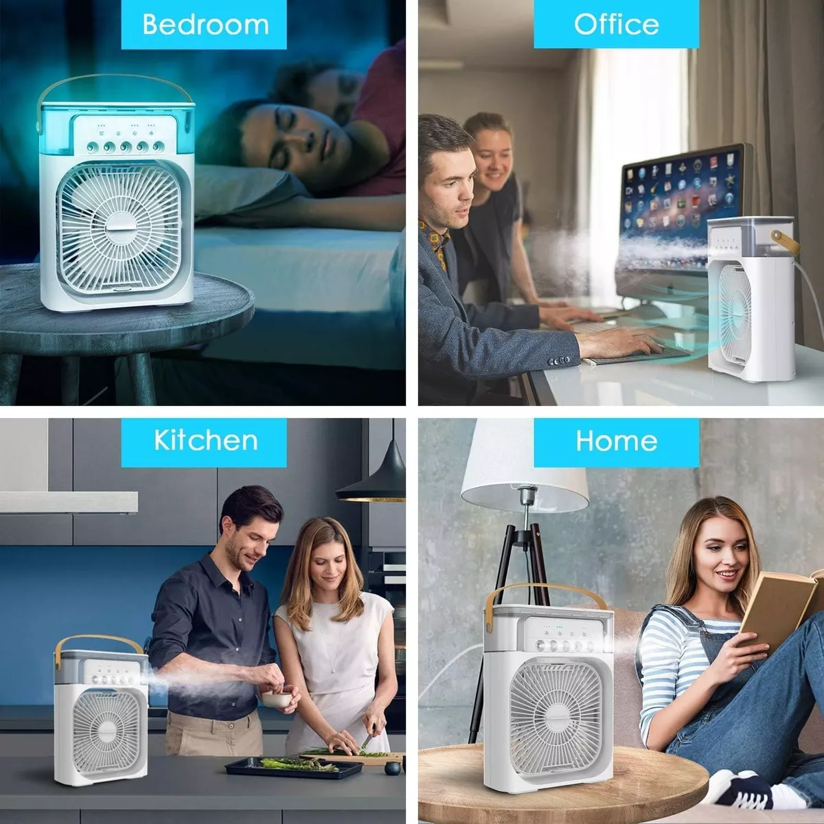 Ventilador Humidificador Refrescante De Aire Usb Escritorio blanco