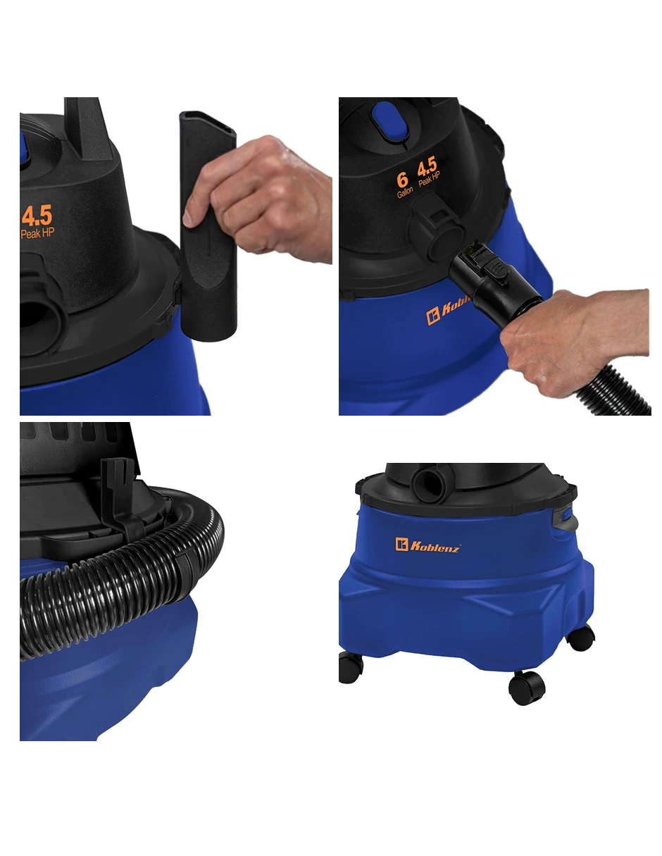  ASPIRADORA SECADO-MOJADO 4.5HP 6 GALONES.