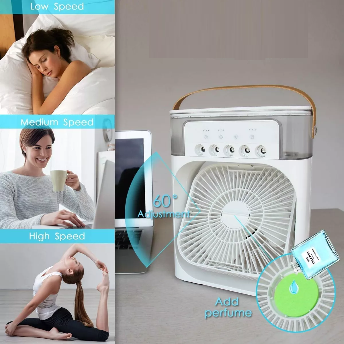 Ventilador Humidificador Refrescante De Aire Usb Escritorio blanco