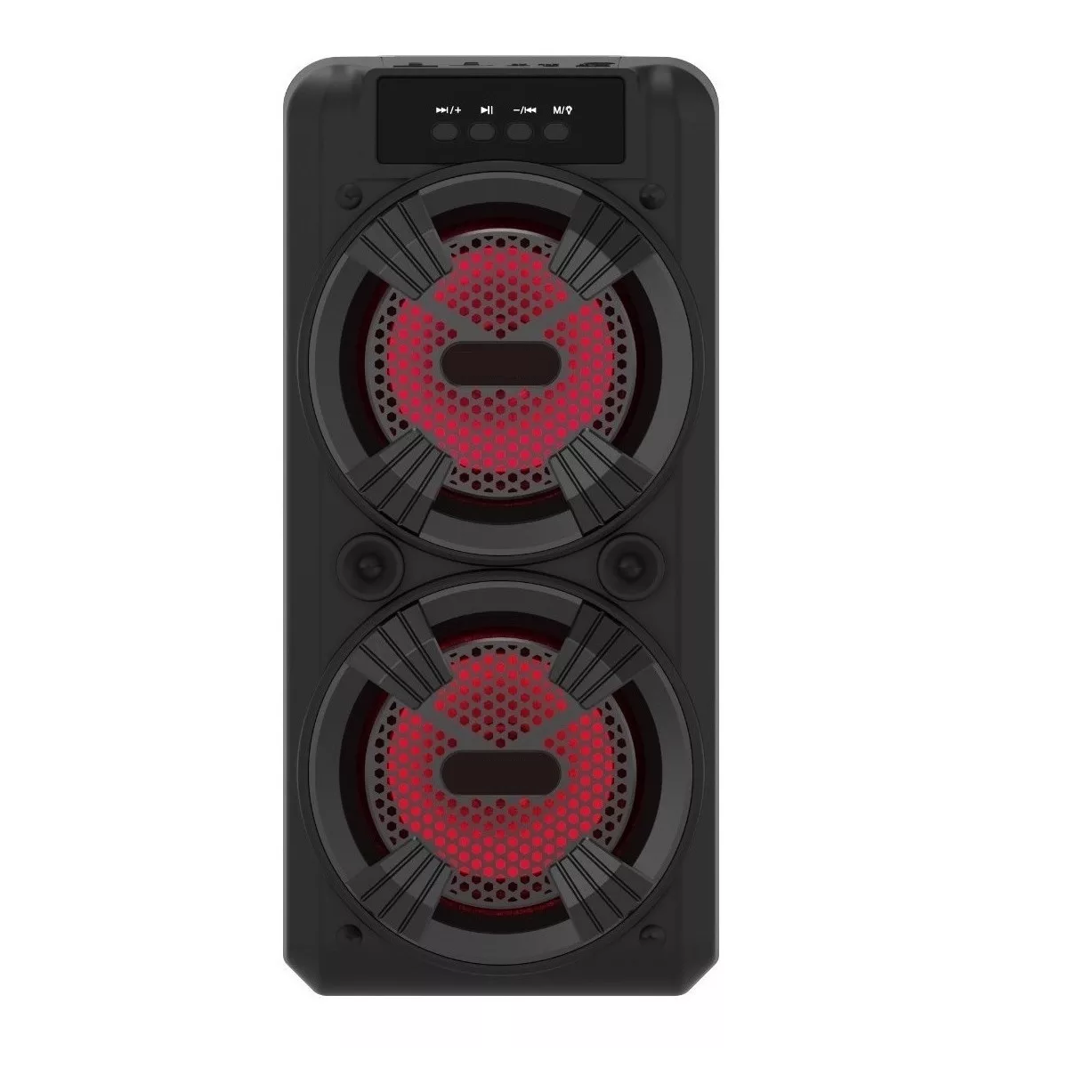 Bocina Bluetooth 2 X 4 Bafle - Luces Led - Tws Color Negro