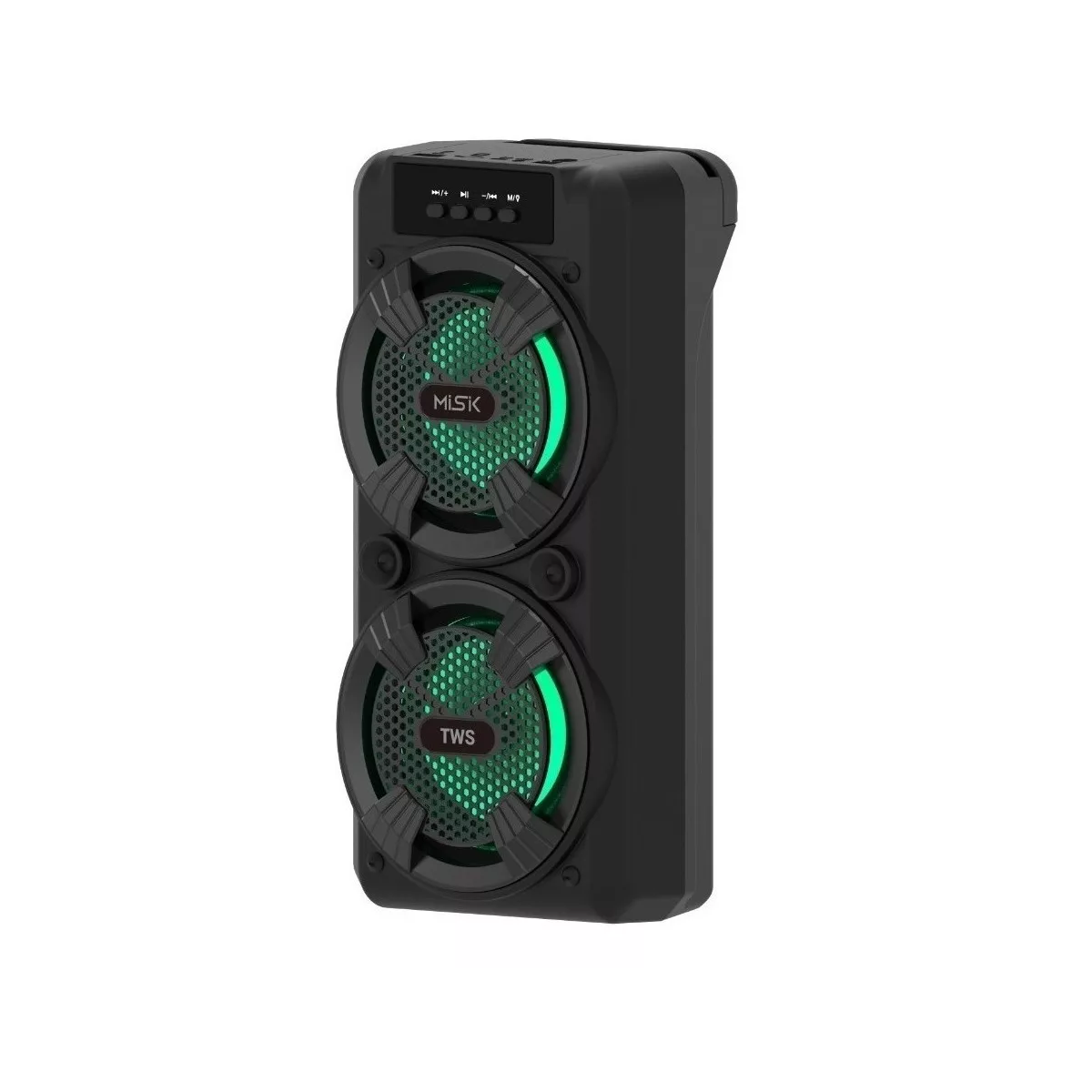 Bocina Bluetooth 2 X 4 Bafle - Luces Led - Tws Color Negro
