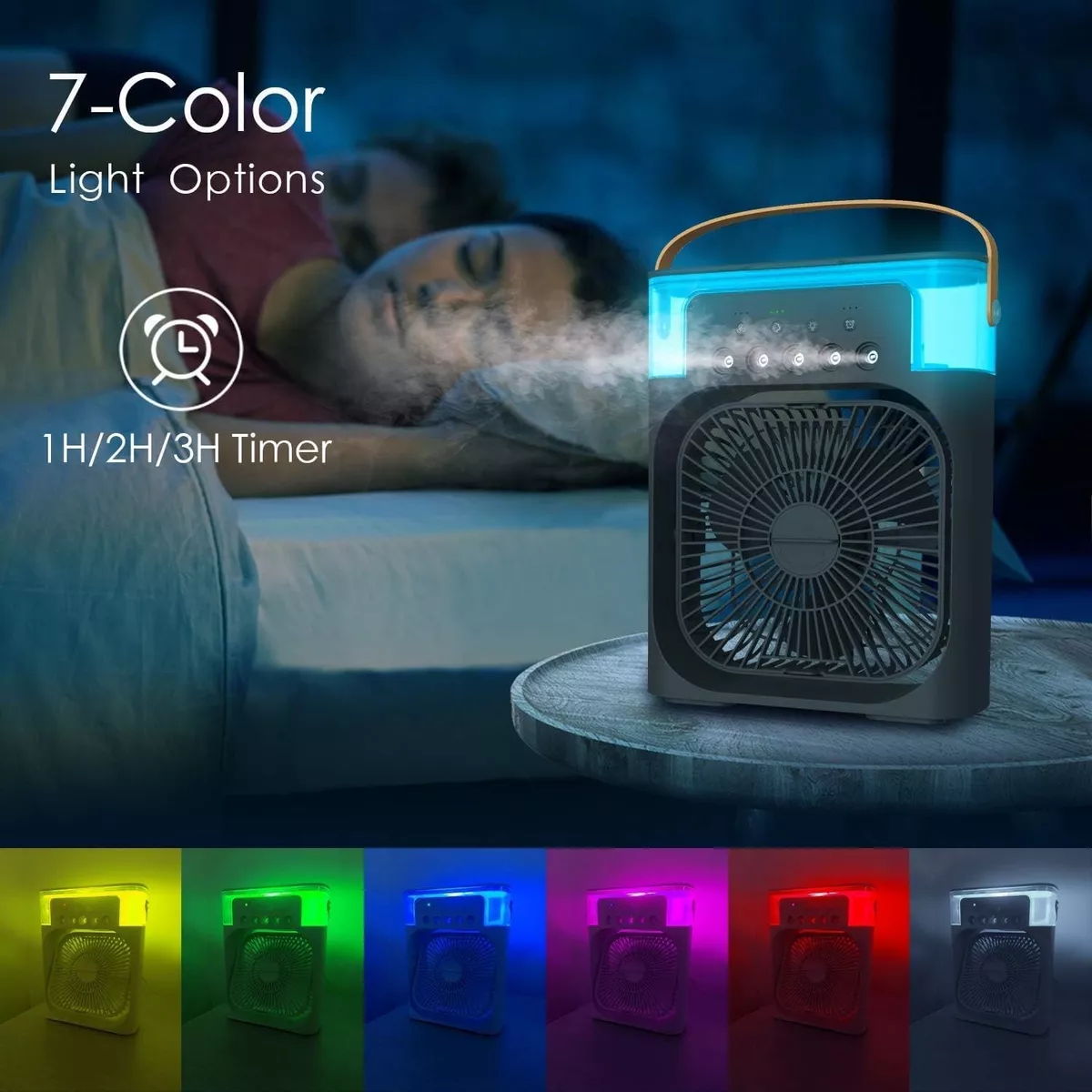 Ventilador Humidificador Refrescante De Aire Usb Escritorio negro