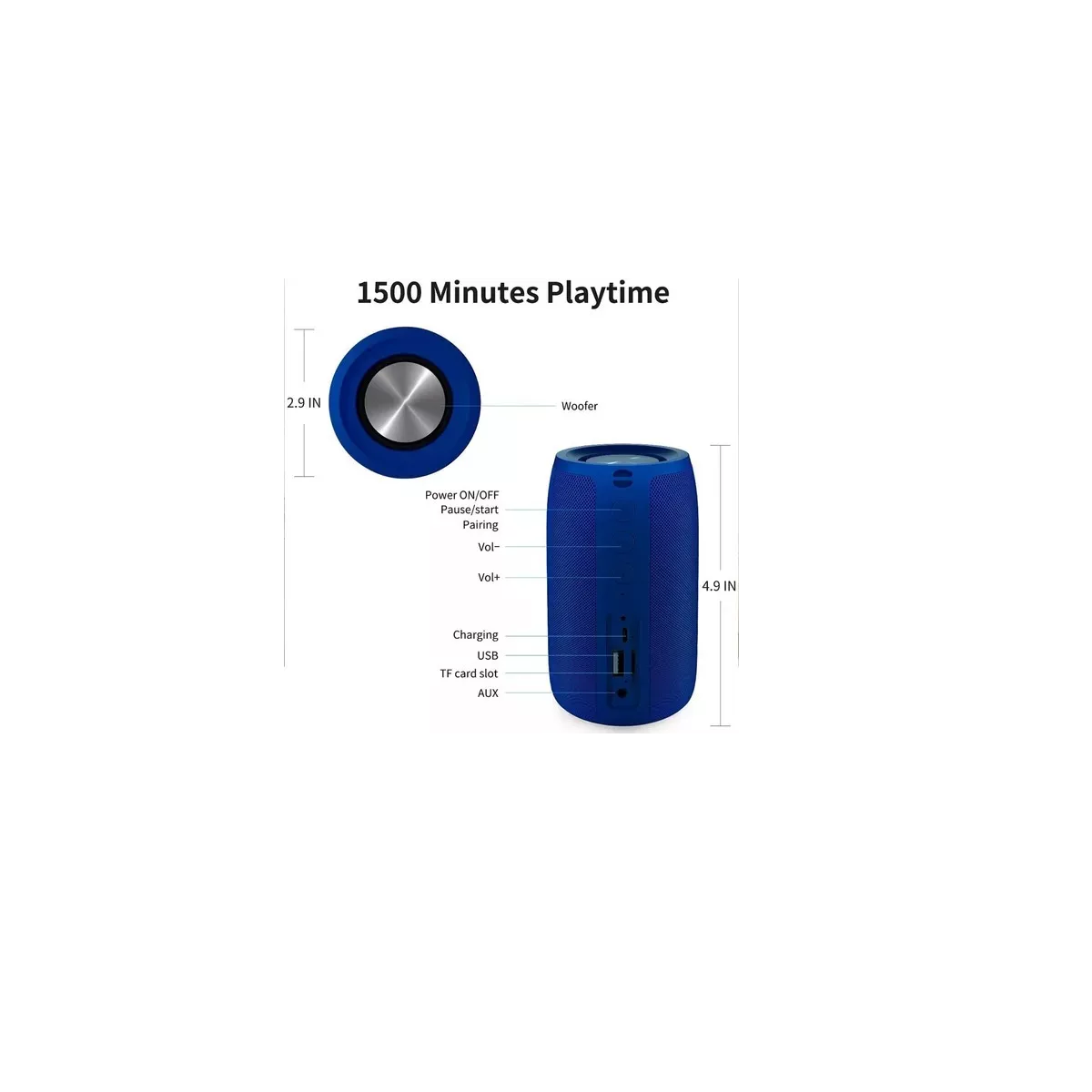 S32 Bocina Bluetooth Portátil Graves Potentes Y Resistente Color Azul