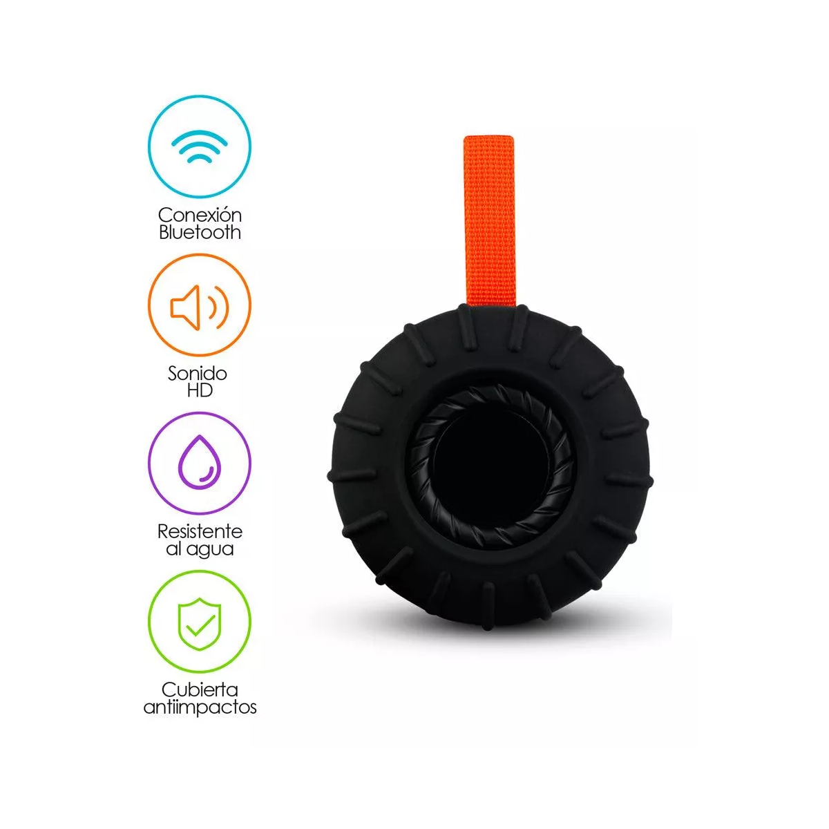Redlemon Bocina Bluetooth Inalámbrica Portátil Contra Agua Resistente a Golpes y Caídas, Potente Sonido High Definition con Manos Libres y Batería de Hasta 12 Horas Continuas. Ideal para Exteriores