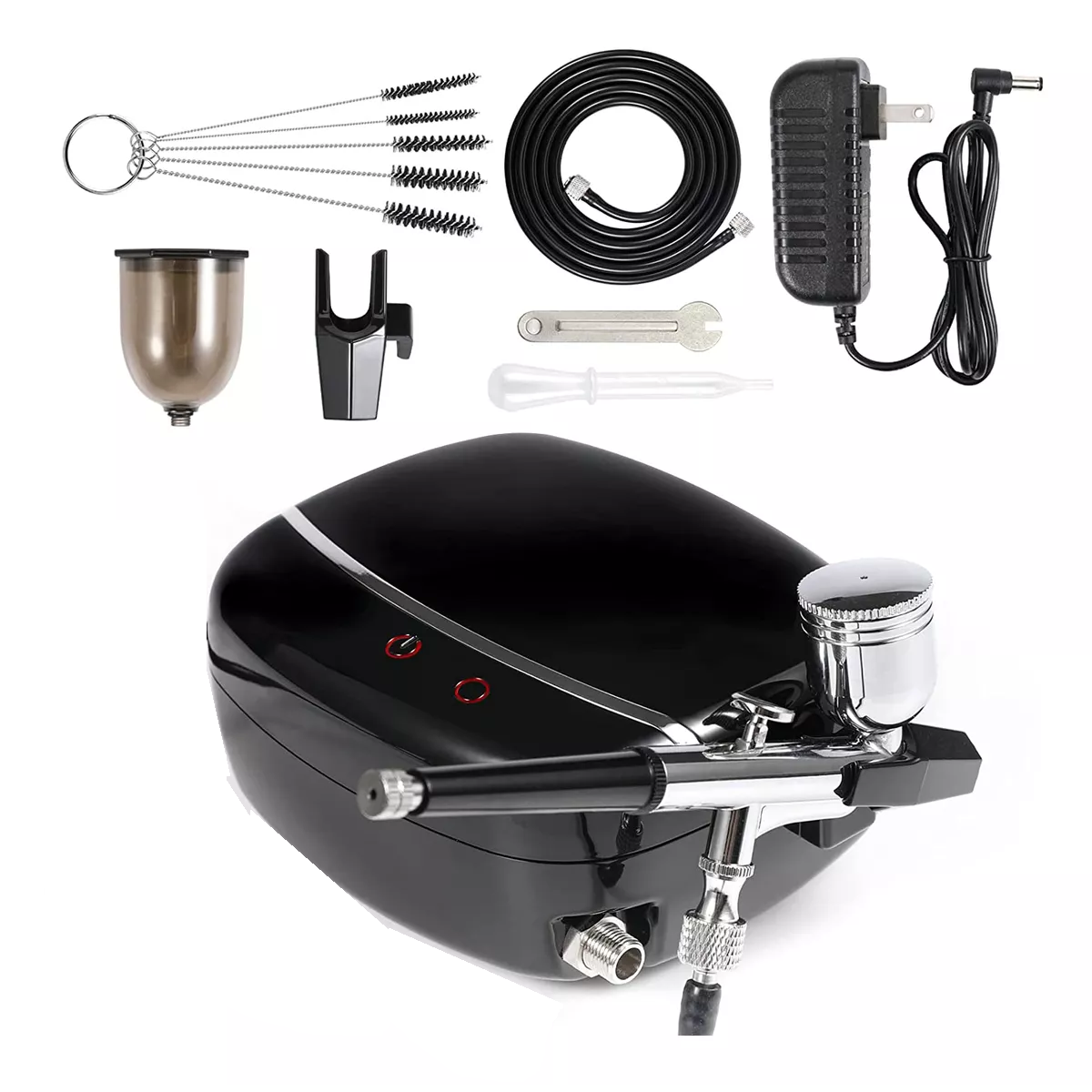 Kit De Aerógrafo Con Compresor, Aguja Y Más