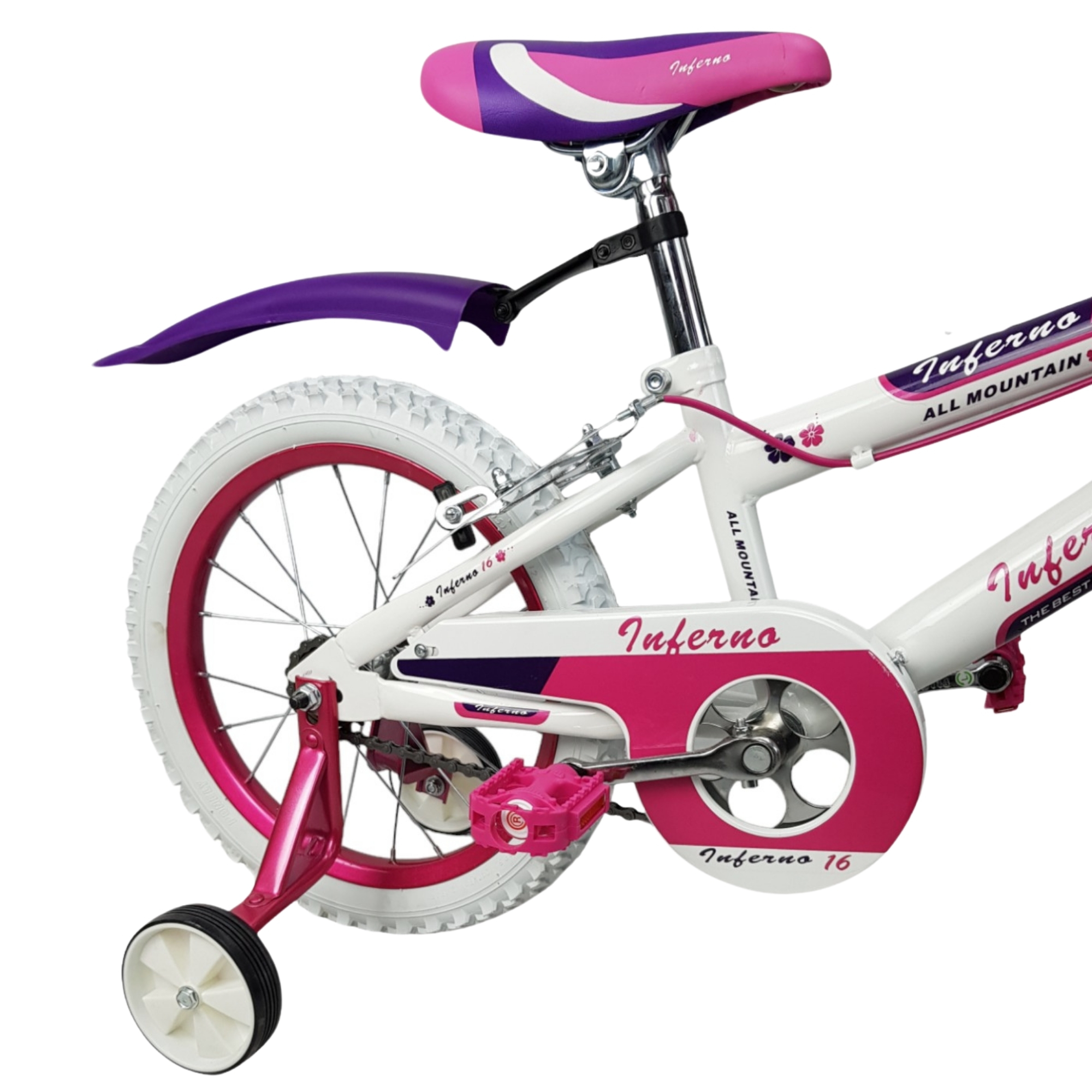 Bicicleta para Niñas R16 Llantas Aire y Entrenamiento Pink Rosa.