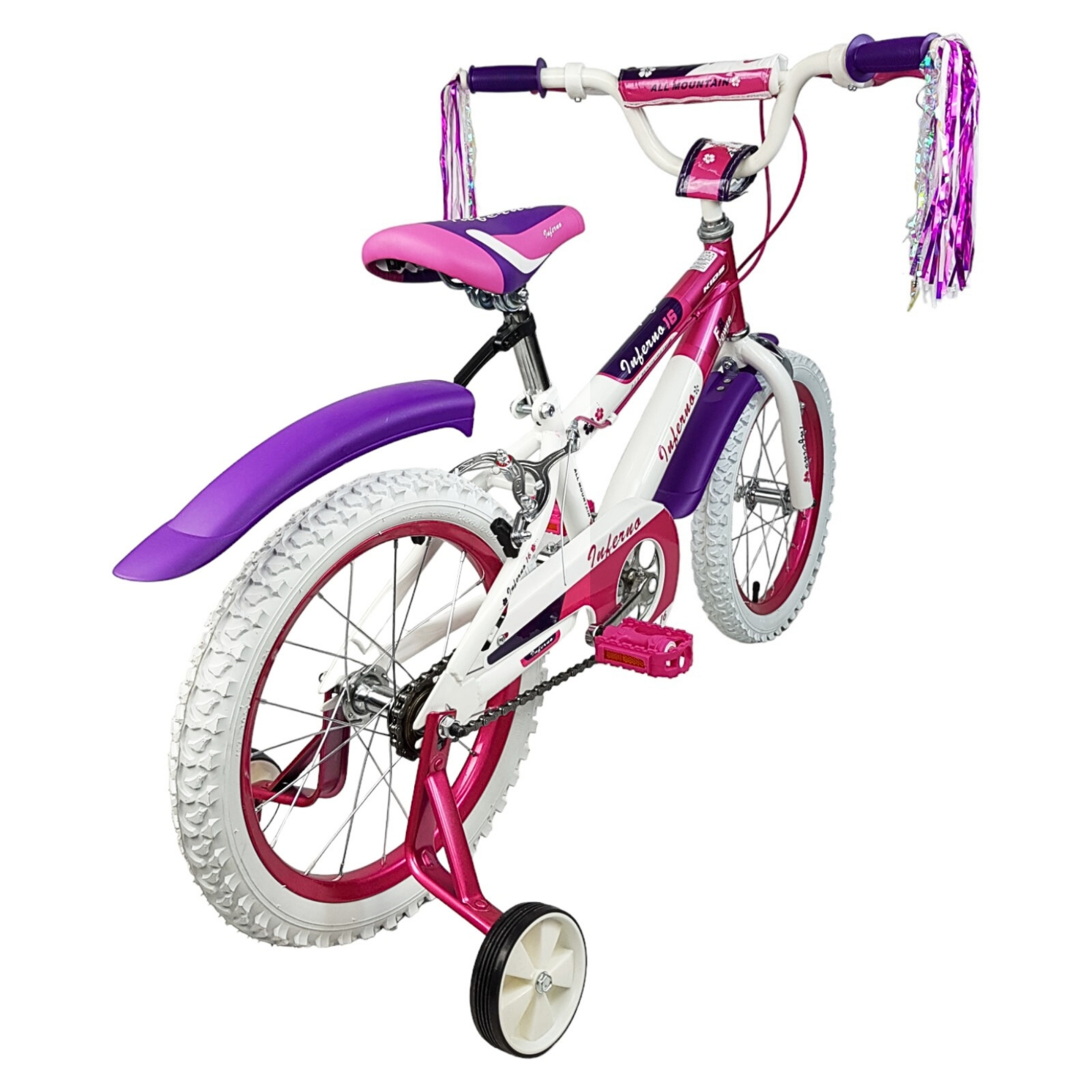 Bicicleta para Niñas R16 Llantas Aire y Entrenamiento Pink Rosa.