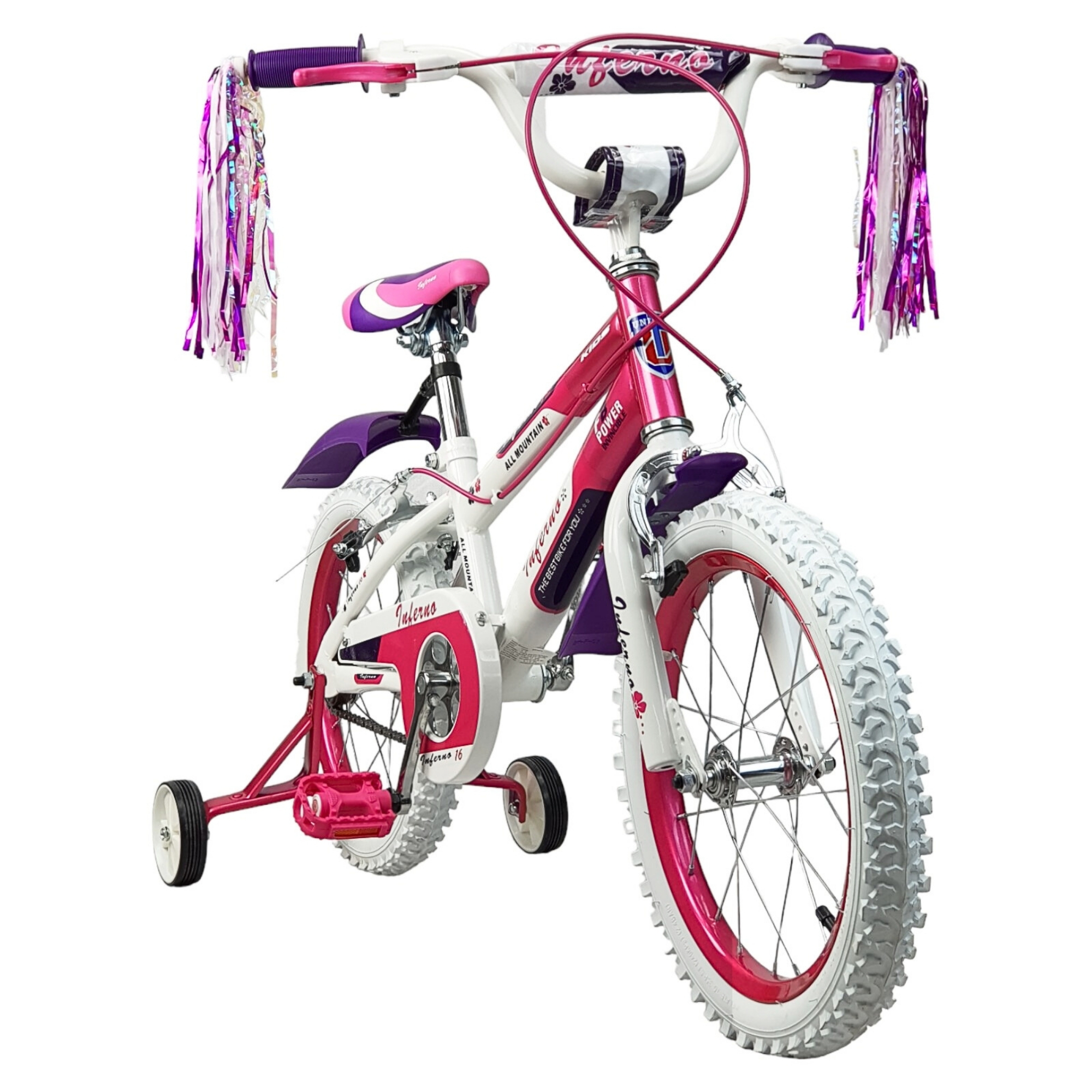 Bicicleta para Niñas R16 Llantas Aire y Entrenamiento Pink Rosa.