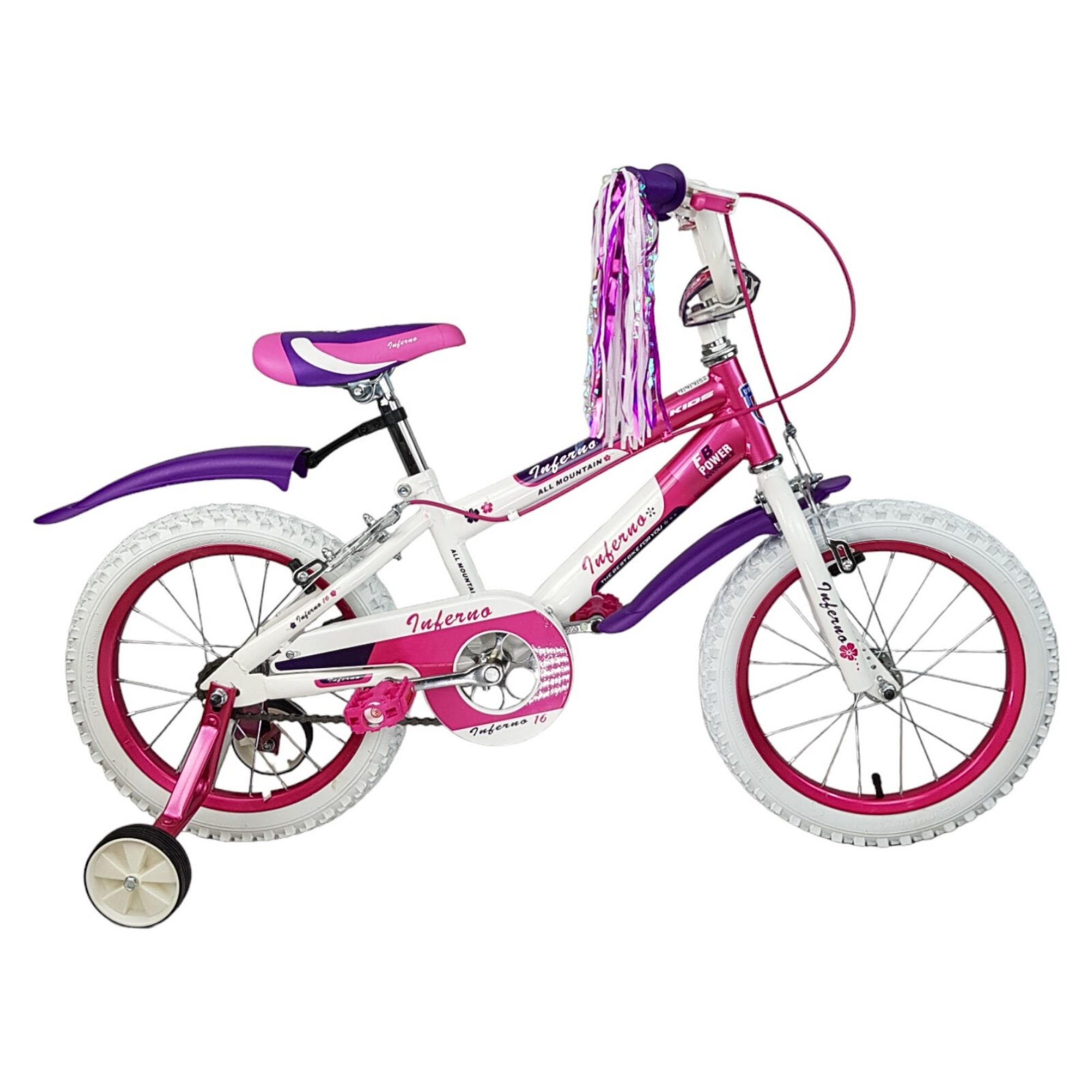 Bicicleta para Niñas R16 Llantas Aire y Entrenamiento Pink Rosa.