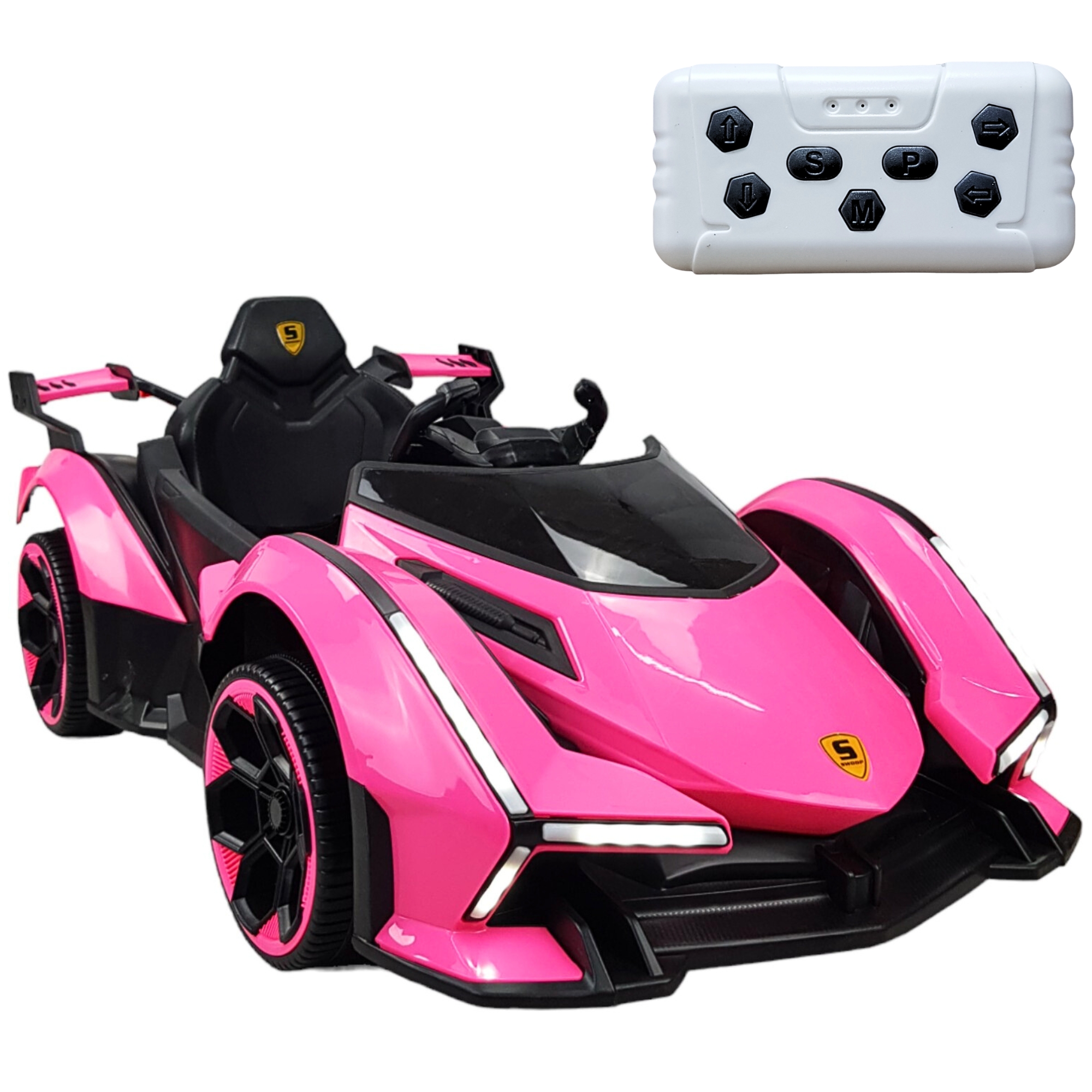 Montable para Niños con Control Remoto,Sonido,luz,Usb, 12V  - Rosa.