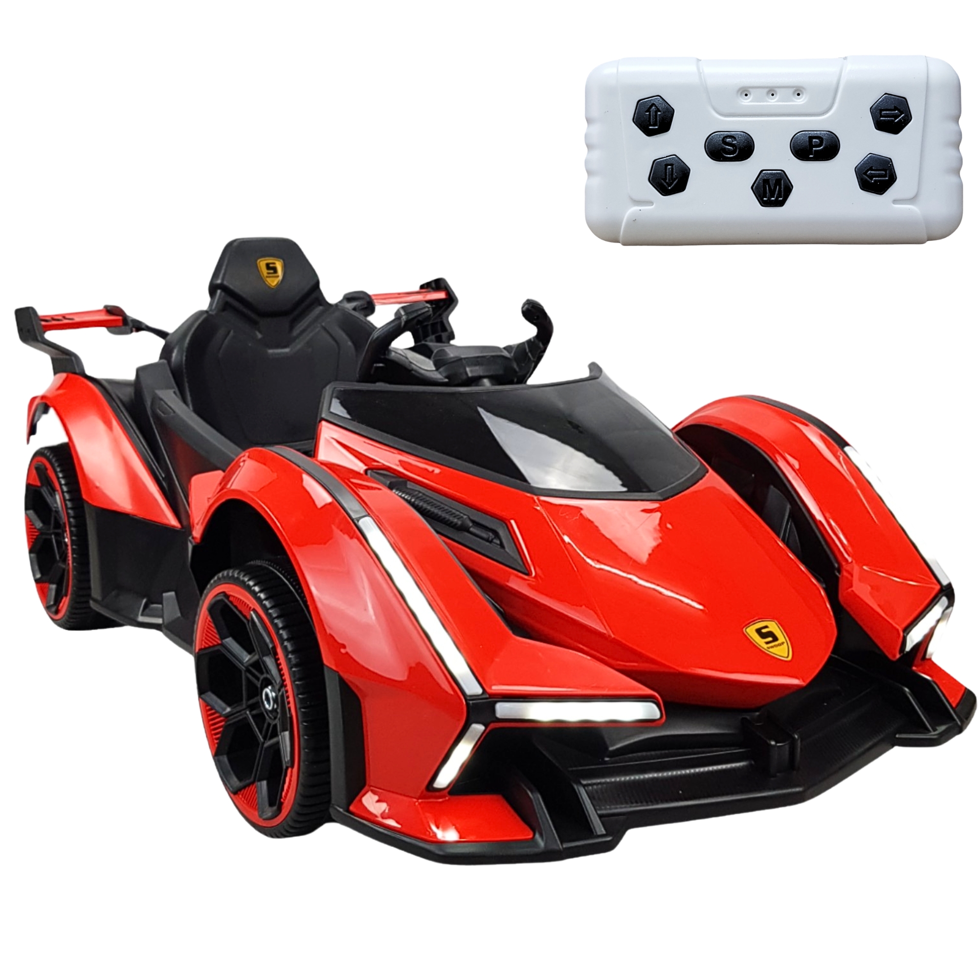 Montable para Niños con Control Remoto,Sonido,luz,Usb, 12V  - Rojo.