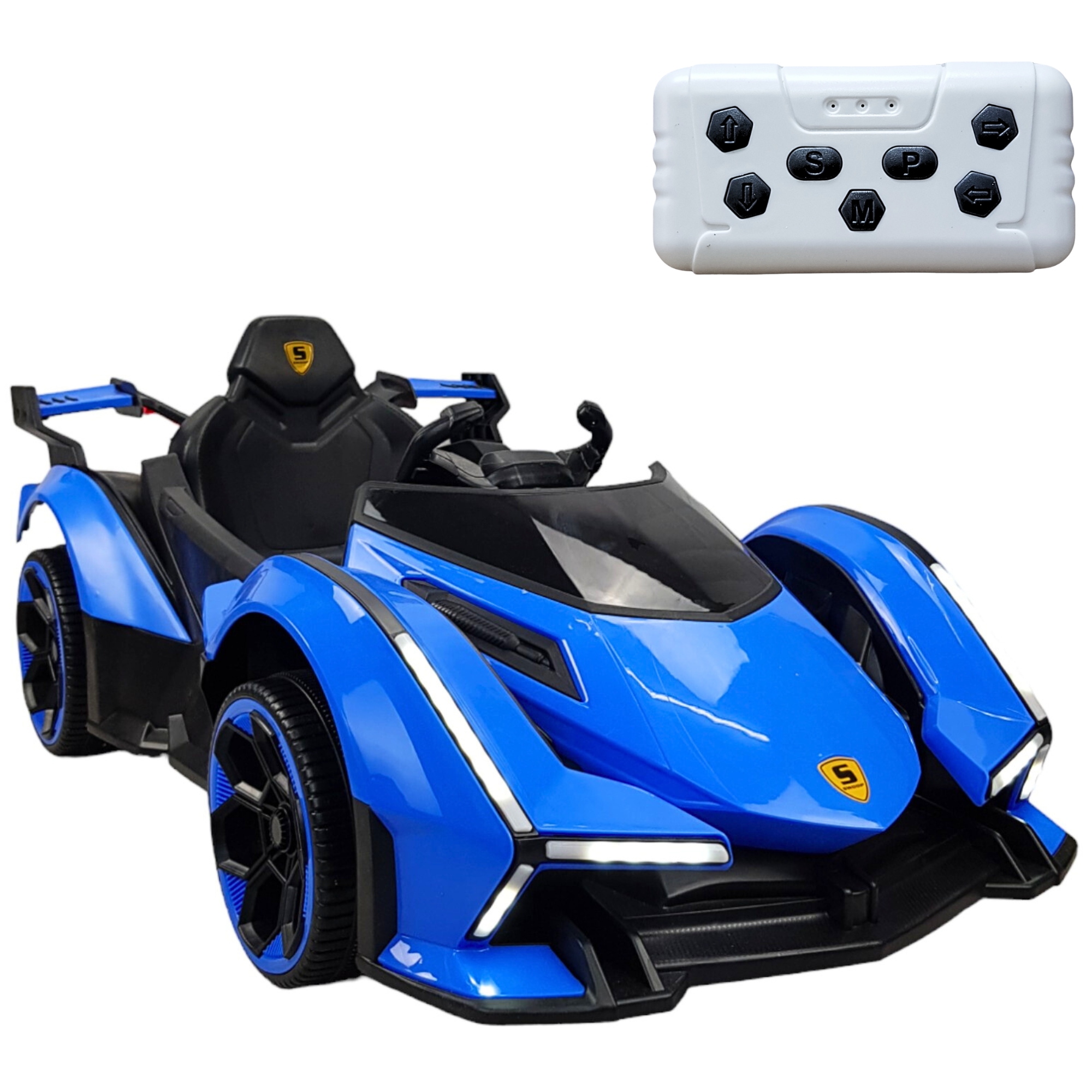 Montable para Niños con Control Remoto,Sonido,luz,Usb, 12V Azul.