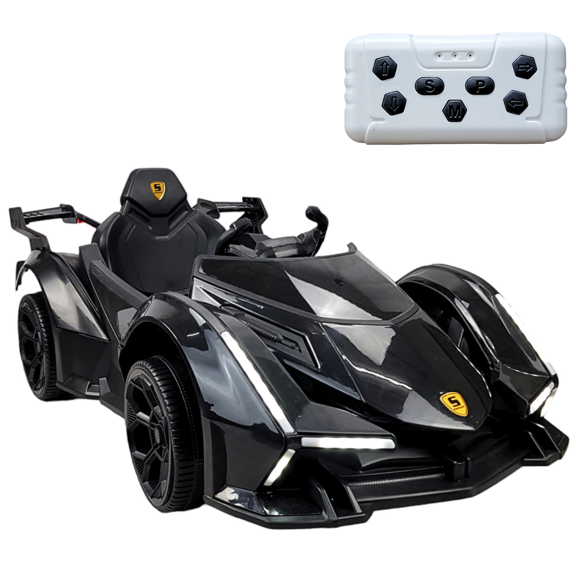 Montable para Niños con Control Remoto,Sonido,luz,Usb, 12V - Negro.