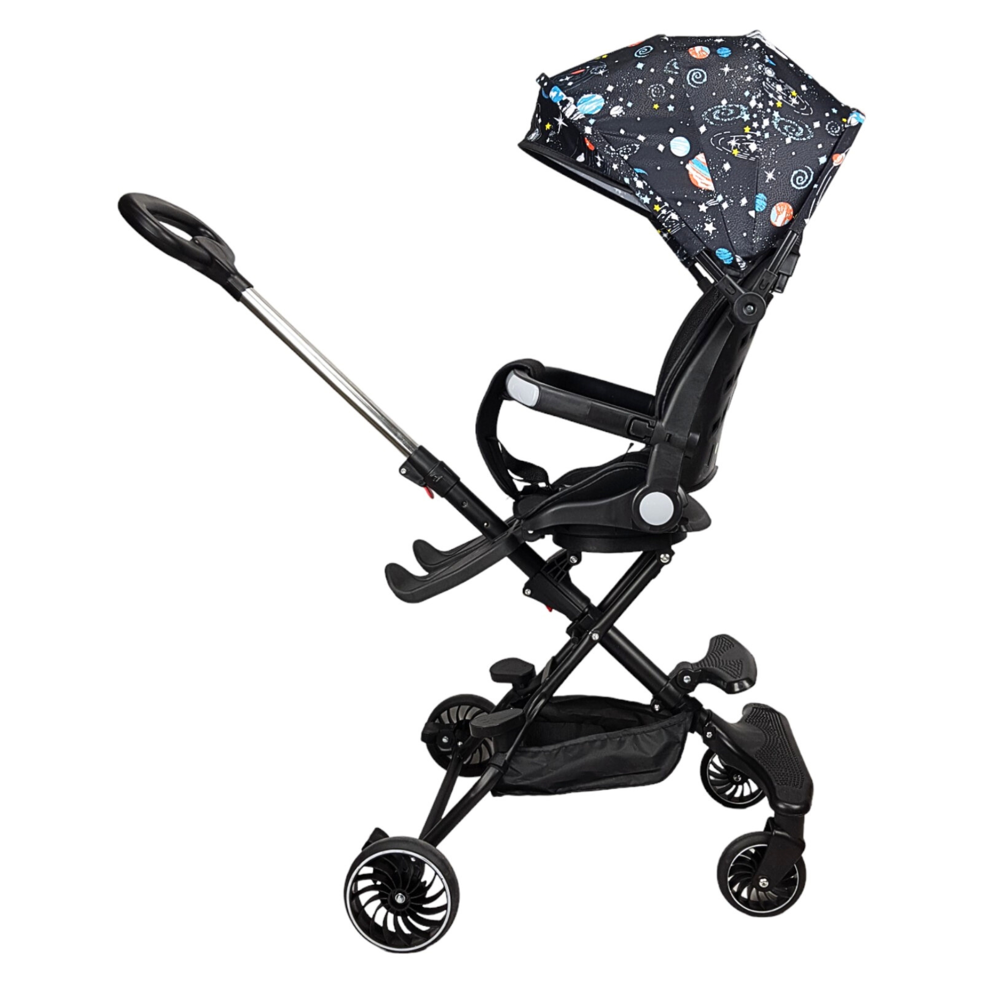 Carriola para Bebé Giratoria,Frenos,Plegable y Reclinable - Negro.