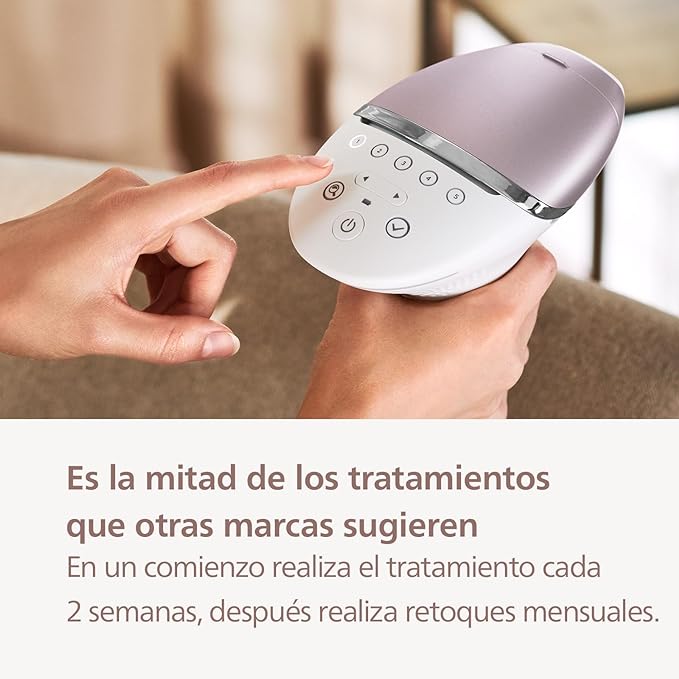 A Philips Lumea Prestige Depiladora IPL, Tecnología Sense IQ, Luz Pulsada, con cable, 4 Cabezales Inteligentes (Cuerpo, Bikini, Axilas y Cara) y SmartSkin Sensor, incluye un Recortador Precisión.