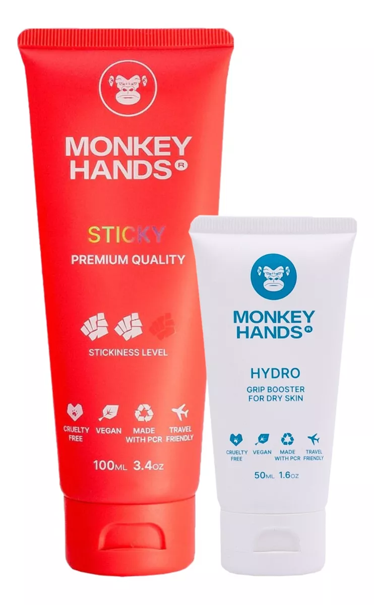 Monkey Hands Combo Para Manos Secas Sticky + Hydro (Ideal para mayor adherencia y evitar la sudoración).