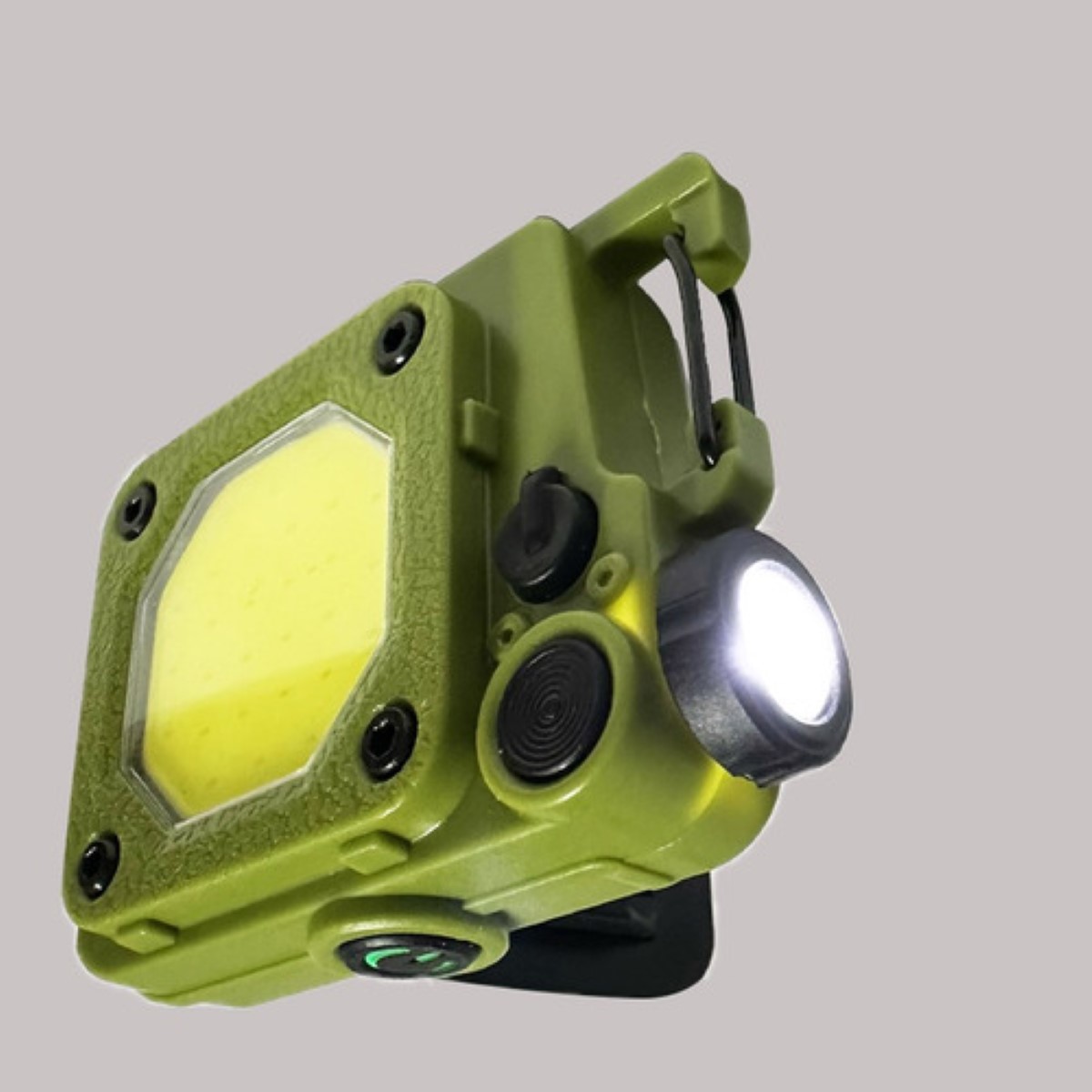 "Lámpara Táctica Camping Linterna Led Usb Recargable Portátil Verde "