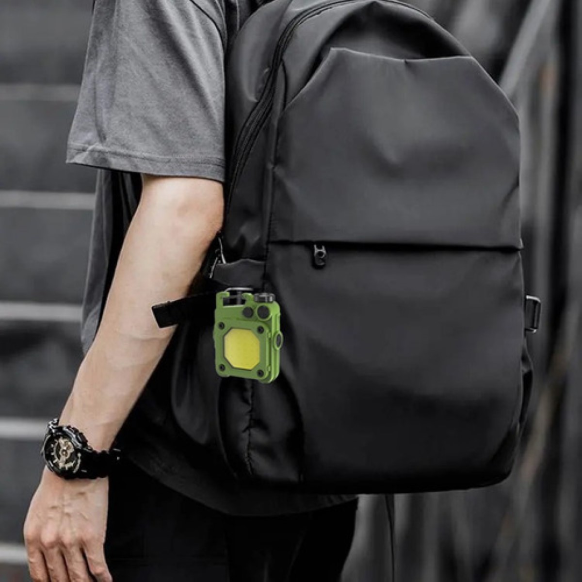 "Lámpara Táctica Camping Linterna Led Usb Recargable Portátil Verde "
