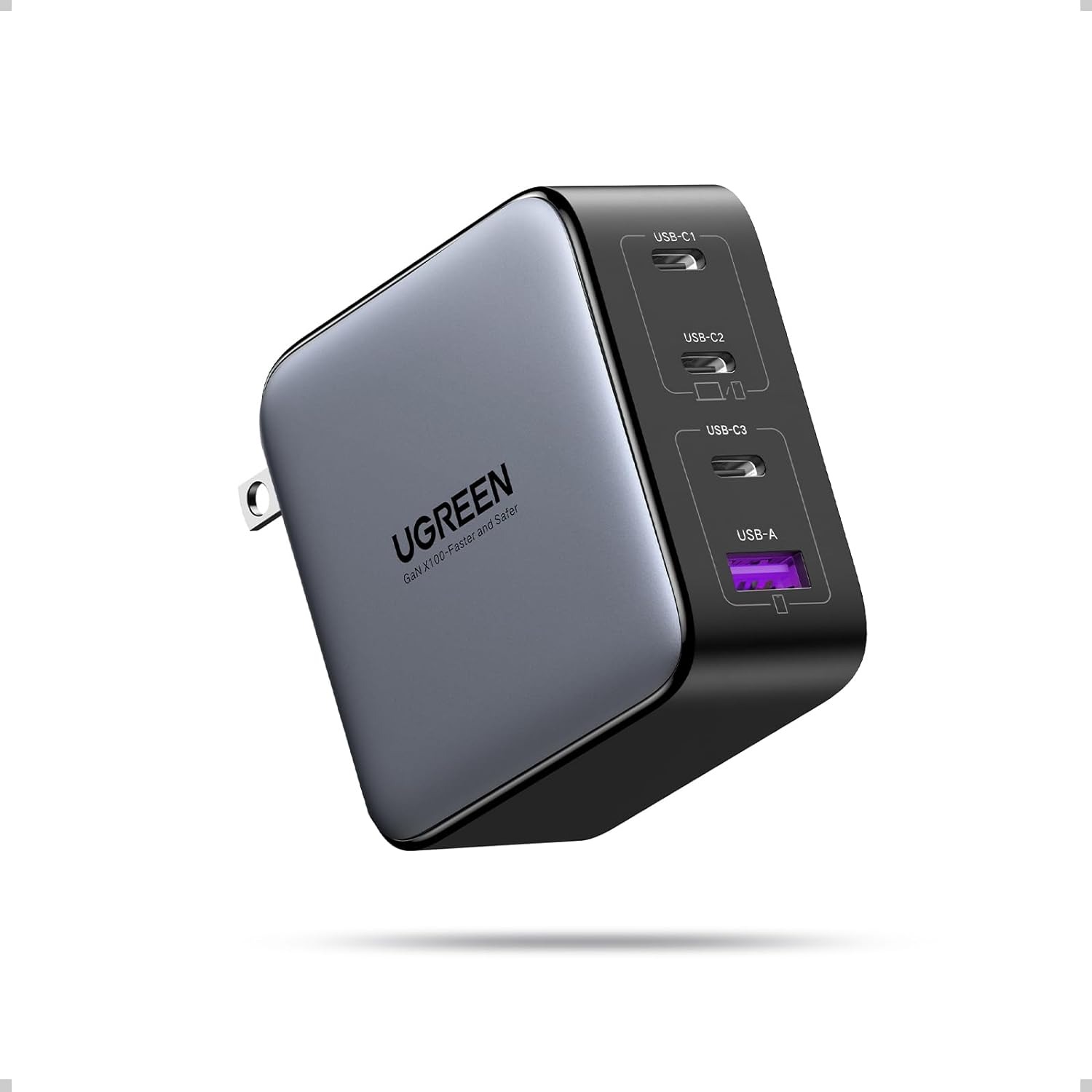 UGREEN GaN X 100W Cargador USB C GAN con 4 Puertos.