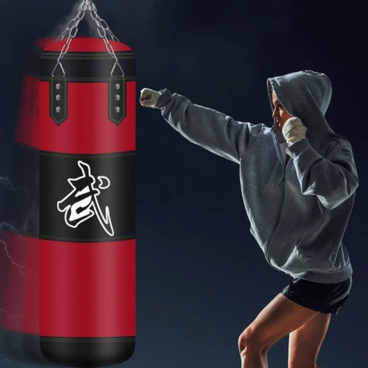 "Saco Bolsa Boxeo 120 Cm Saco De Boxeo Deportivo Profesional negro "