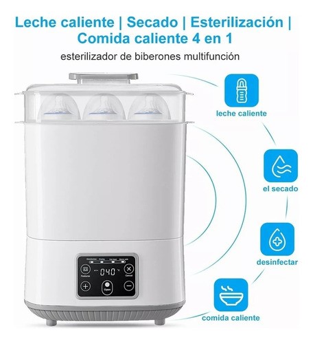 "Esterilizador De Biberones 4 En 1 Secador Calienta Biberones Blanco  ".