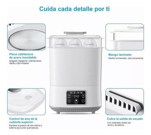 "Esterilizador De Biberones 4 En 1 Secador Calienta Biberones Blanco  ".