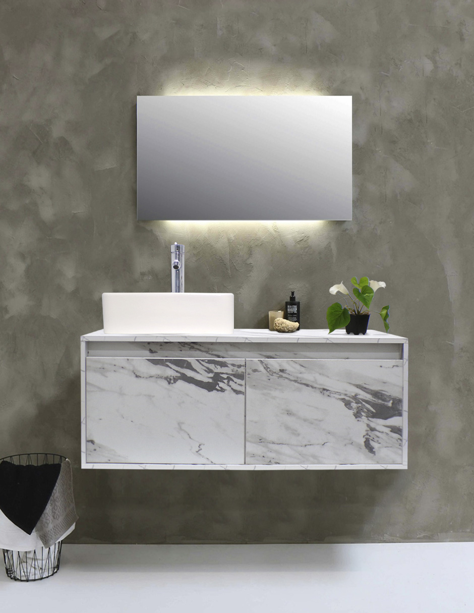 Gabinete Flotante Para Baño Con Lavamanos Y Llave OLIVIA