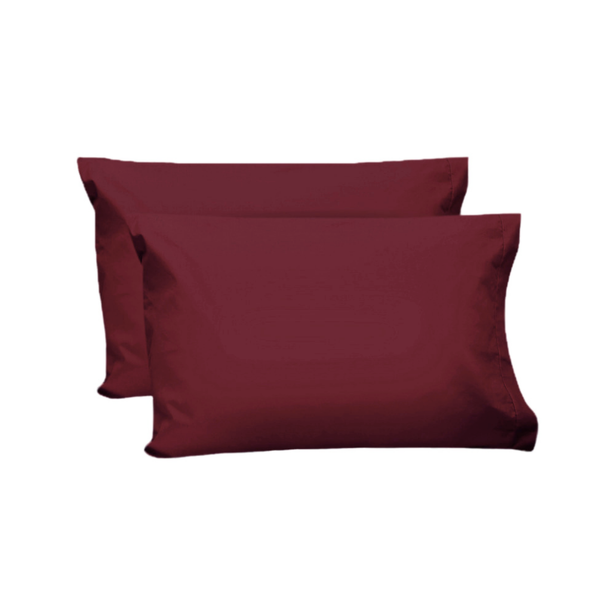 Par de Fundas de Almohada Algodón Percal 200 - Estándar - Vino.