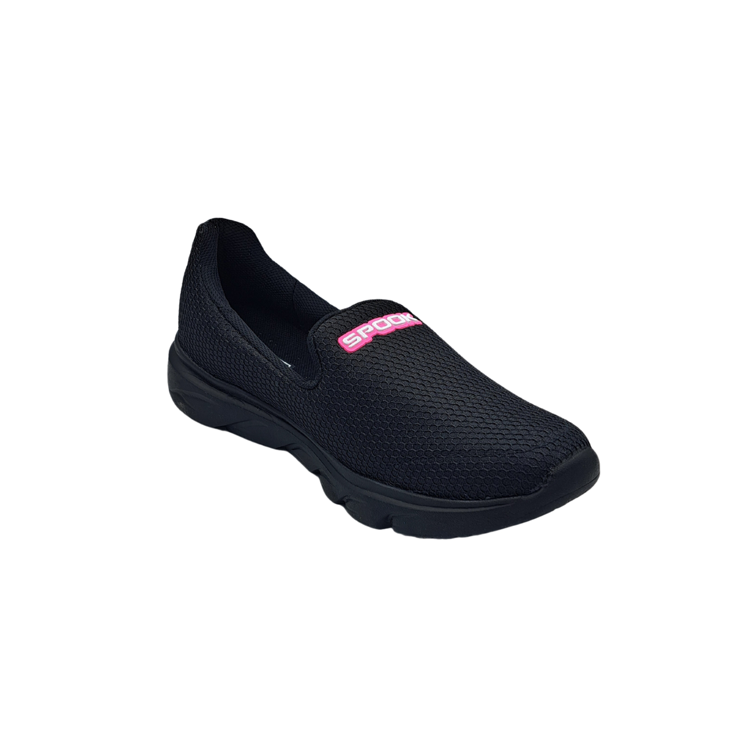 Tenis Cómodos Ligeros Para Dama Spook 1130 Color Negro Fiusha.