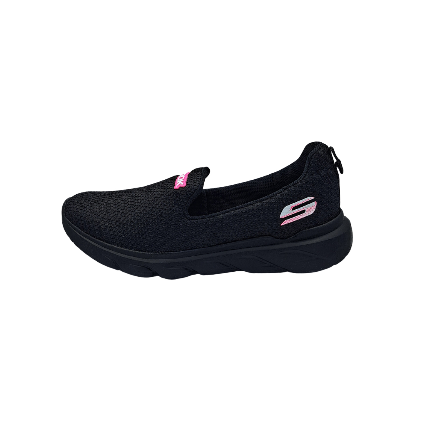 Tenis Cómodos Ligeros Para Dama Spook 1130 Color Negro Fiusha.