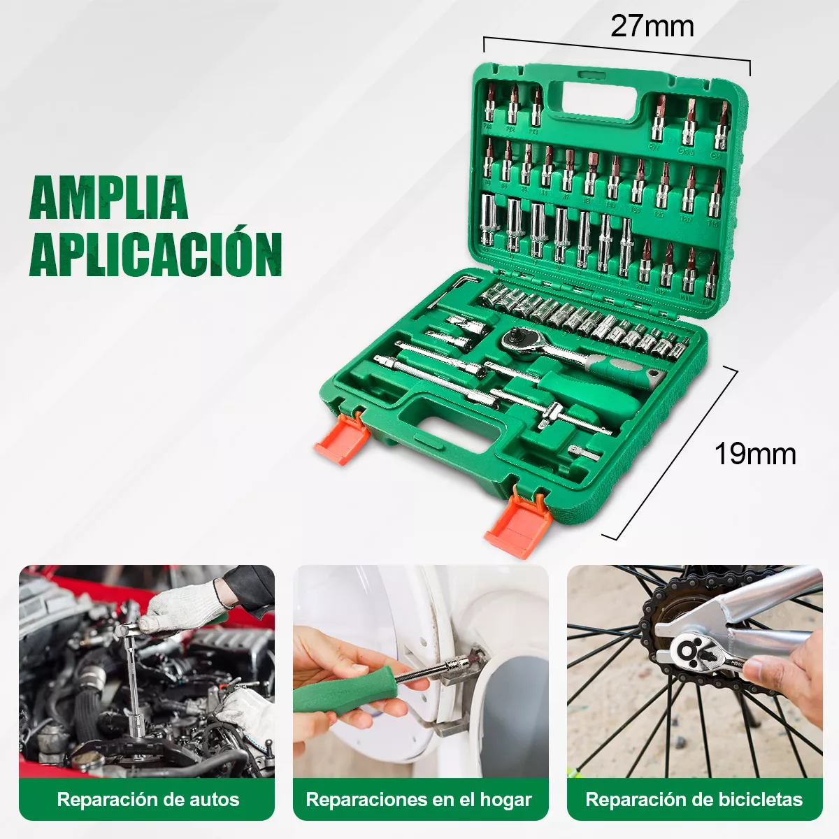 Kit Herramientas Mecanicas Llaves De Matraca 53pcs
