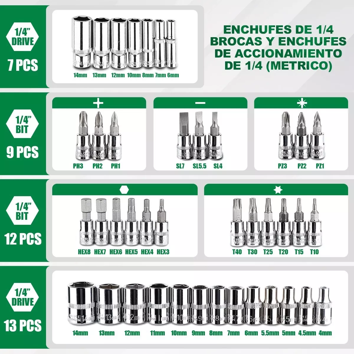 Kit Herramientas Mecanicas Llaves De Matraca 53pcs