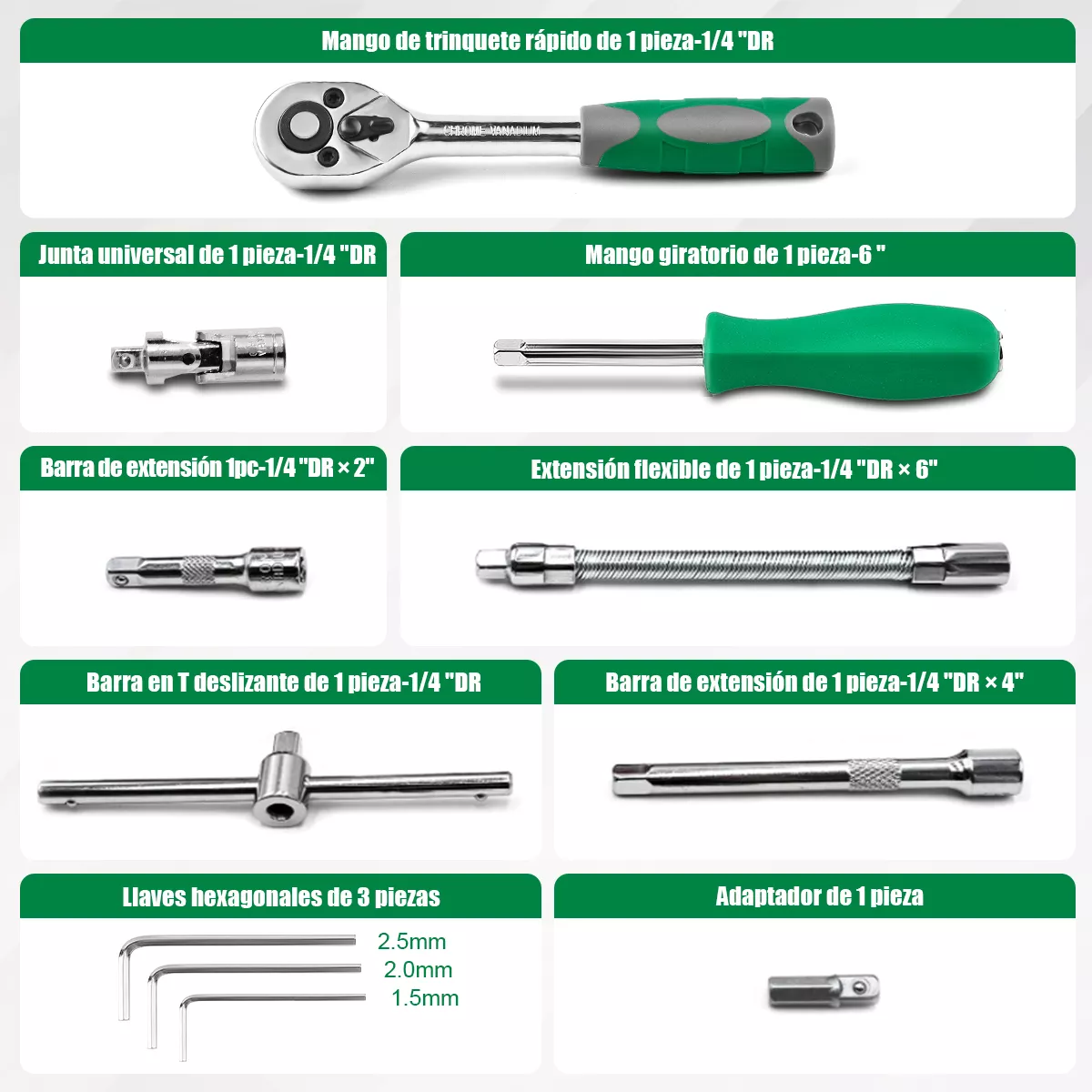 Kit Herramientas Mecanicas Llaves De Matraca 53pcs