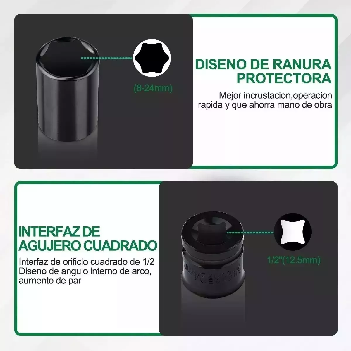 Juego De Dados Llaves Vaso 1/2 20 Piezas