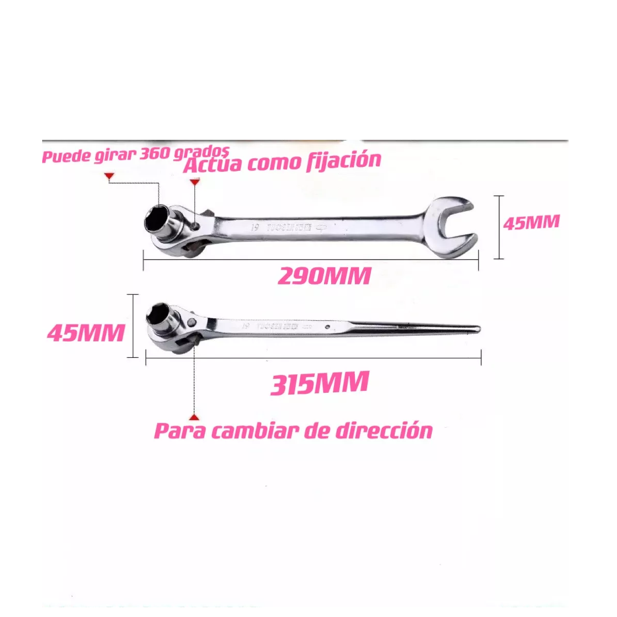 Llave De Trinquete Para Andamios (19 Mm, 22 Mm)