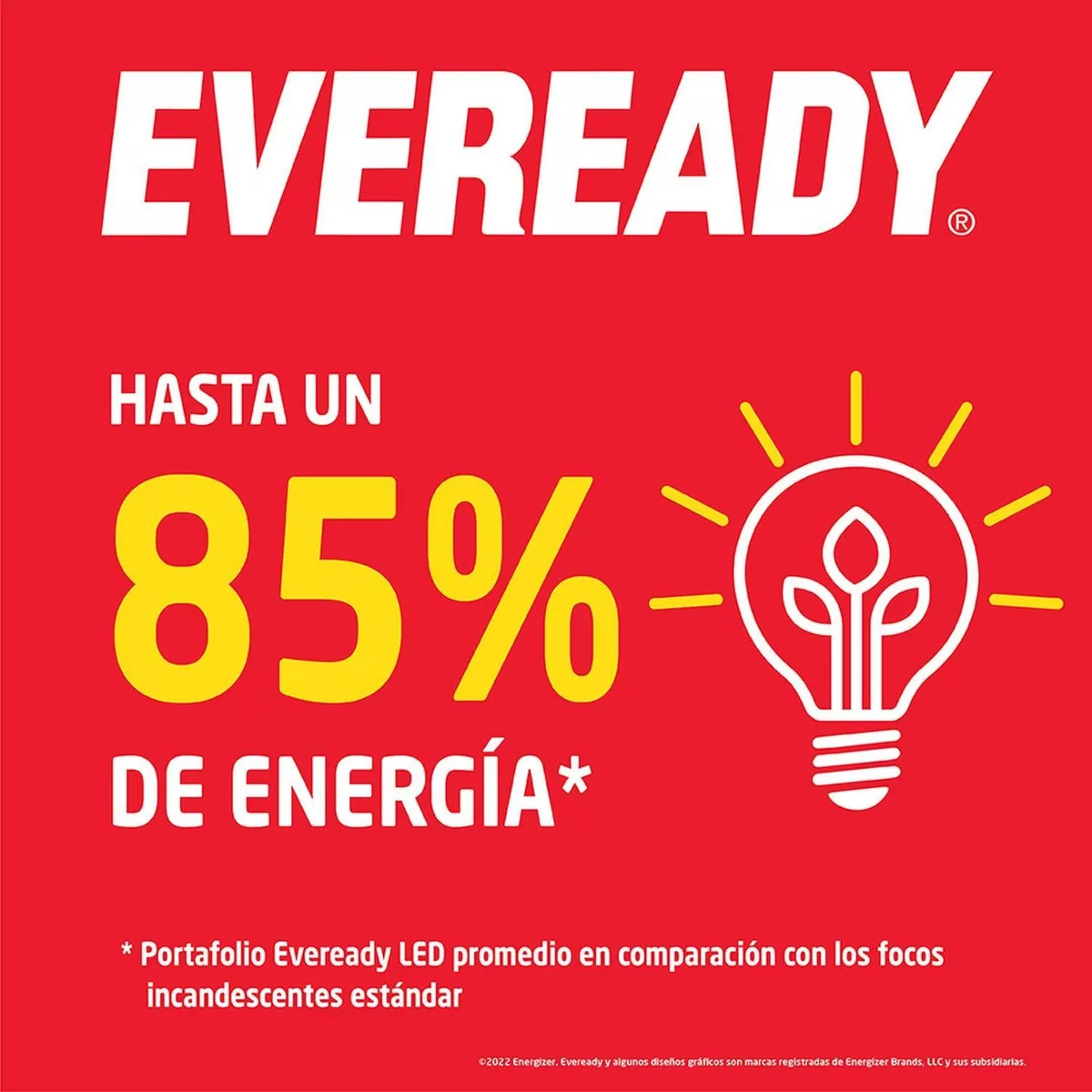 Foco Led Eveready ahorrador 8W 800 Lúmenes luz Blanca.