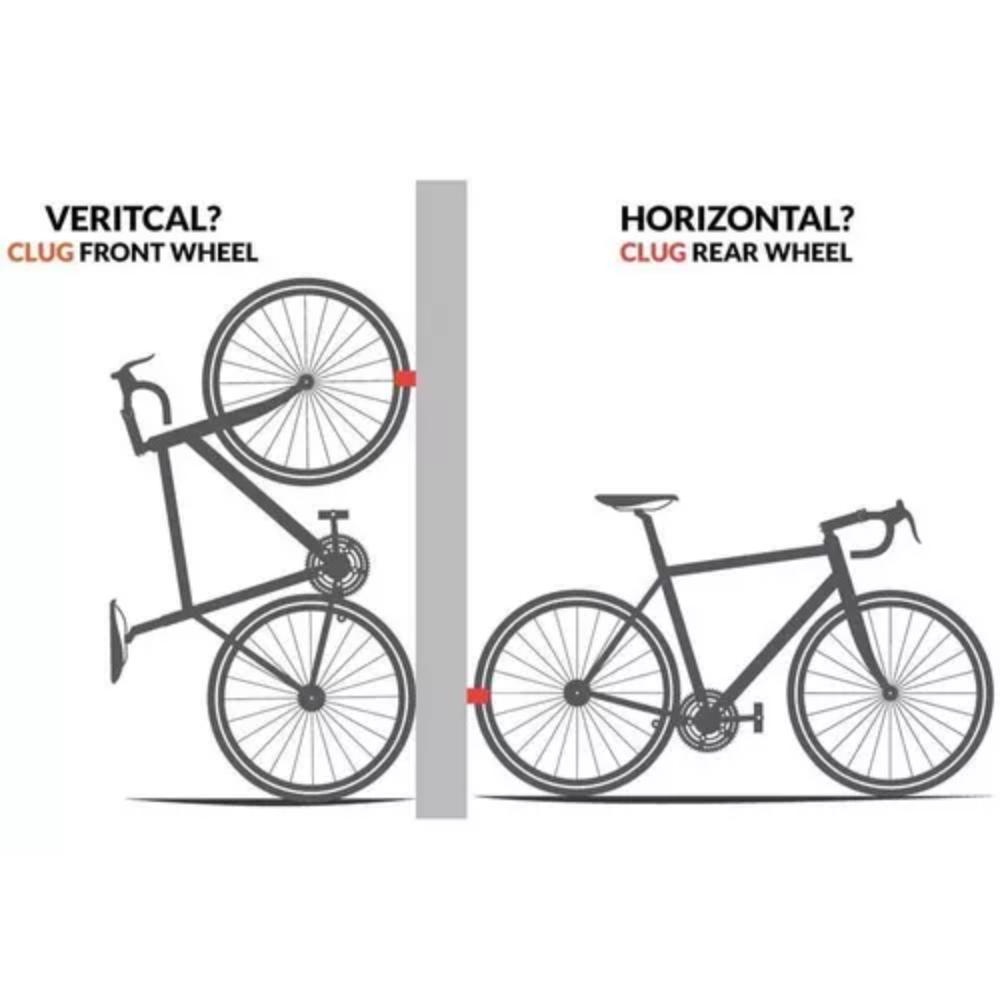Soporte Pared Bicicleta Mtb 44-57mm Blanco/negro Clug.