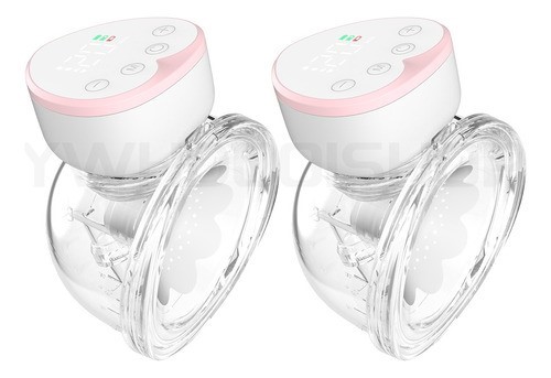"Extractor De Leche Eléctrico Portátil Manos Libres 2 Piezas Rosa con Blanco ".