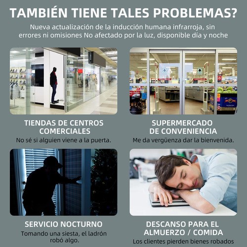 "Sensor Movimiento Alarma Presencia Timbre Blanco con Rosa "