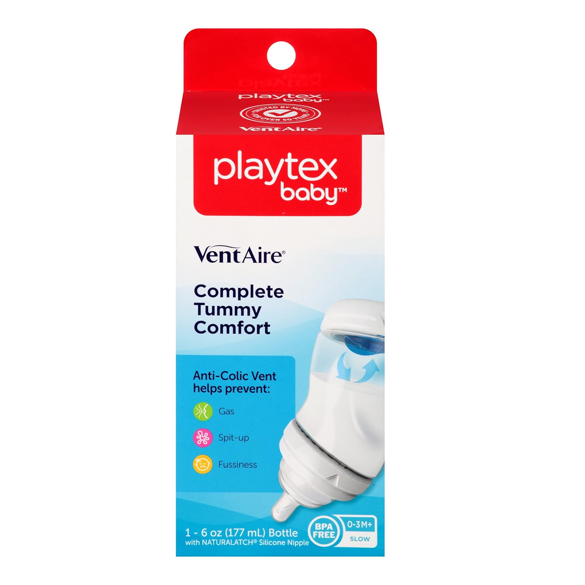 Biberón Playtex Ventaire Anticolic 6oz 1pz.