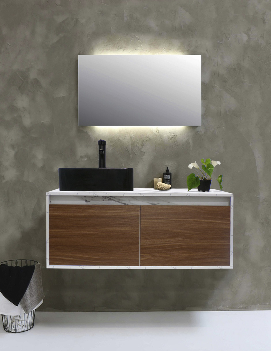 Gabinete Flotante Para Baño Con Lavamanos Y Llave OLIVIA