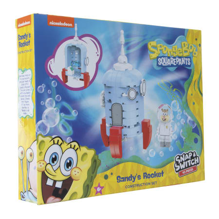 Bob Esponja Set Bloques Figuras Oficial Arenita Cohete Construcción Regalo Niños