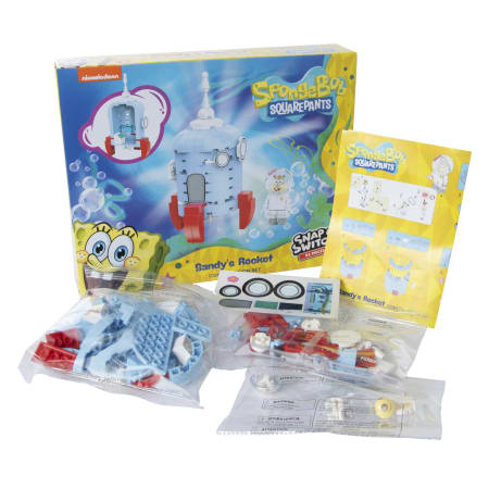 Bob Esponja Set Bloques Figuras Oficial Arenita Cohete Construcción Regalo Niños