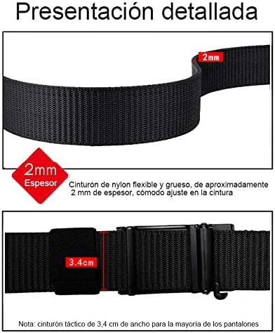 Cinturones para hombre Casual DOXUNGOO Paquete de 2 cinturones de golf, cinturón de trinquete de nailon, ajuste fácil de ajustar.