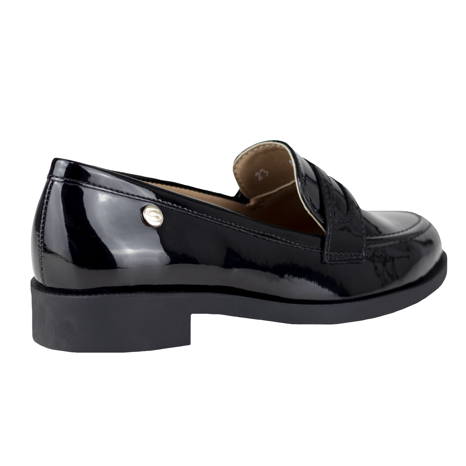 Mocasin Loafer De Charol Mujer Vestir Salamandra 8602 Negro.